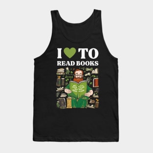 i love reading books st patrick's day Tank Top